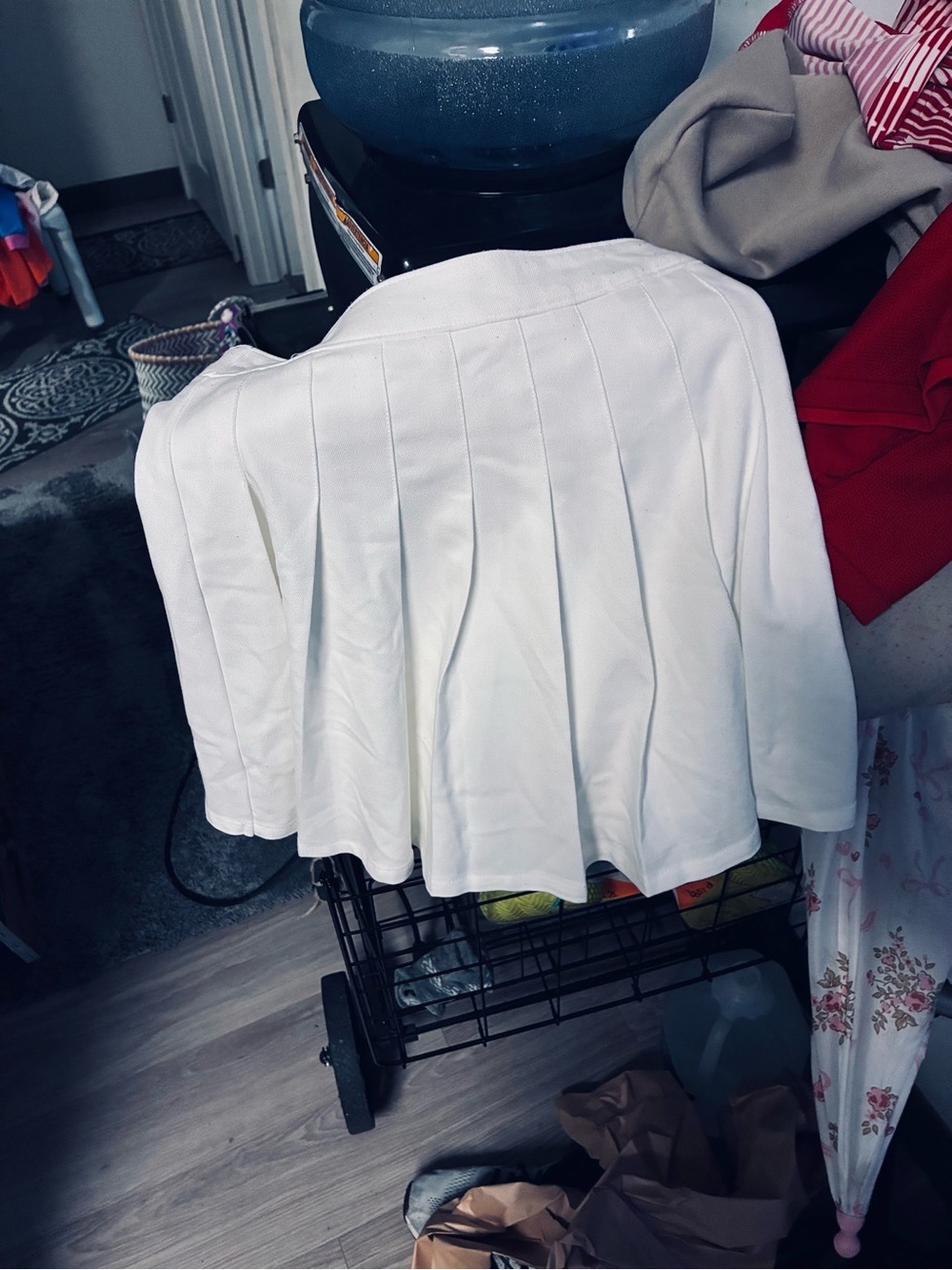 Hollister White Pleated Cape Blazer